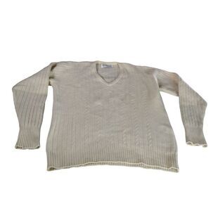 Vintage William Locke Of Harwick Lambswool Sweater women Sz M V Neck‎ Boho